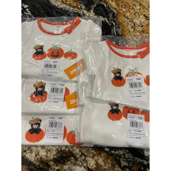 NWT Gymboree Ivory & Orange Striped Leggings & Halloween Cat/Pumpkin Top - Picture 14 of 14